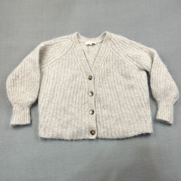 Sézane Basile Cardigan Sweater XS Light Beige Wool Alpaca Oversized - Picture 3 of 13